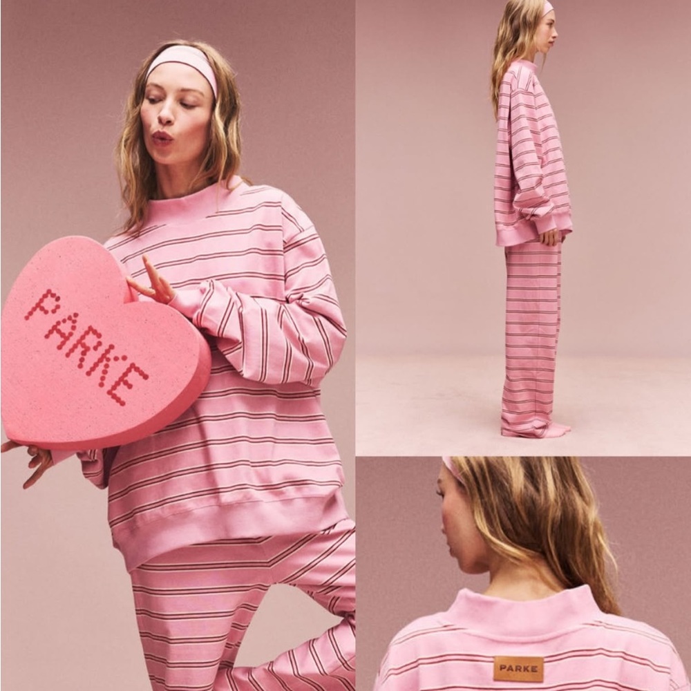 Parke sweetheart stripe mock neck small medium